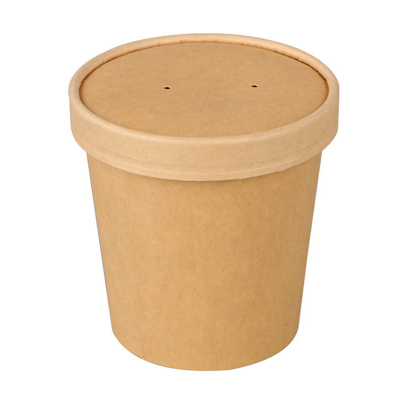 Vaso de papel para sopa de 12 oz con borde enrollado