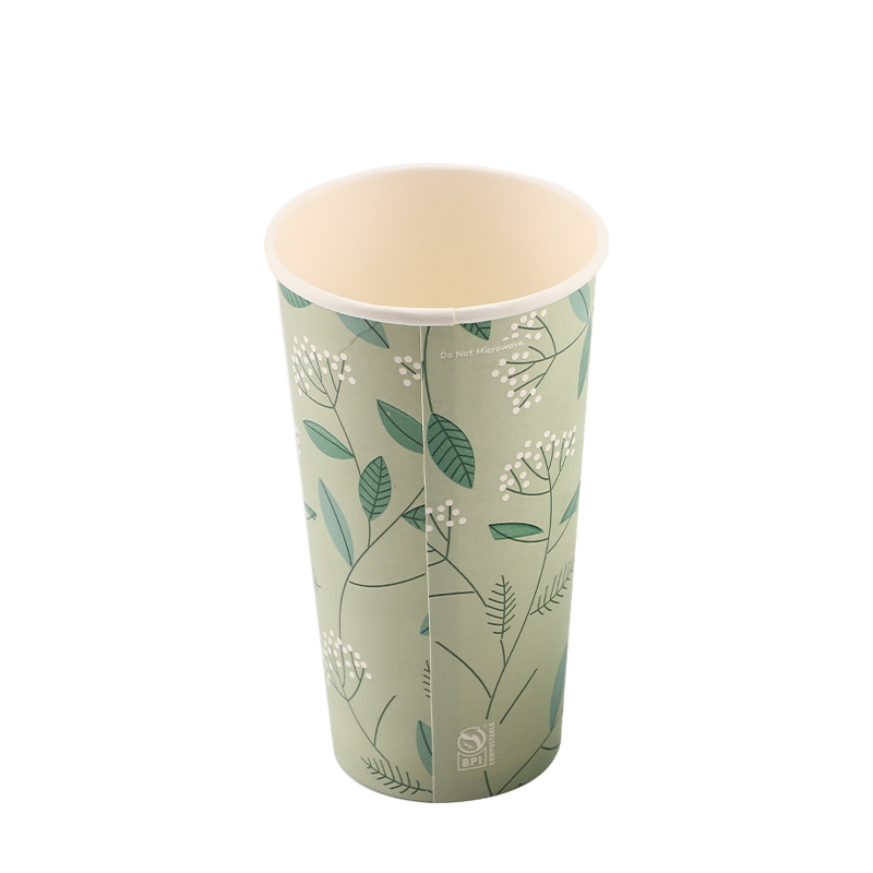 Vasos de papel de 12 oz con recubrimiento PE, de pared simple, para bebidas calientes