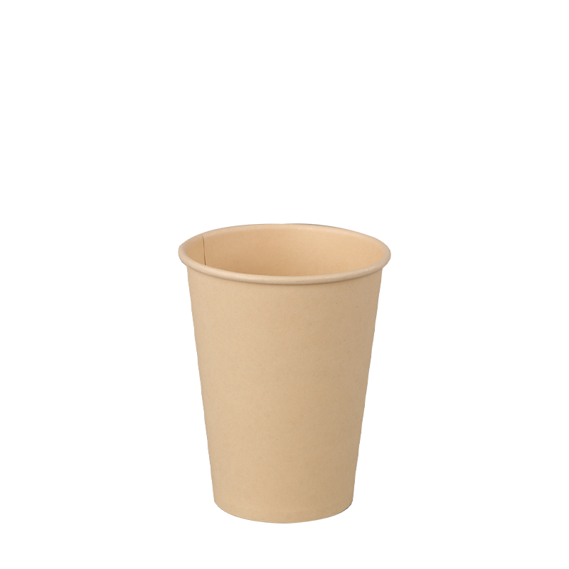 Vaso de papel de pared simple Kraft sin blanquear de 6 oz