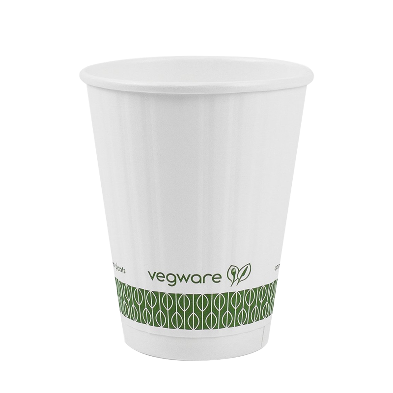 Vaso de papel reciclable para bebidas calientes de 16 oz en relieve