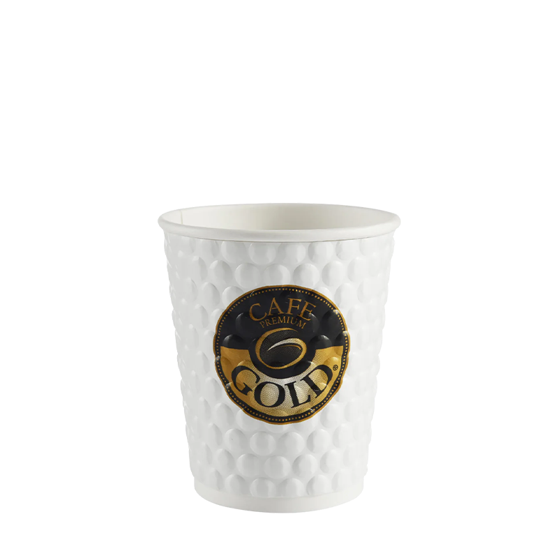 Vaso de papel desechable para bebidas calientes de 7 oz en relieve