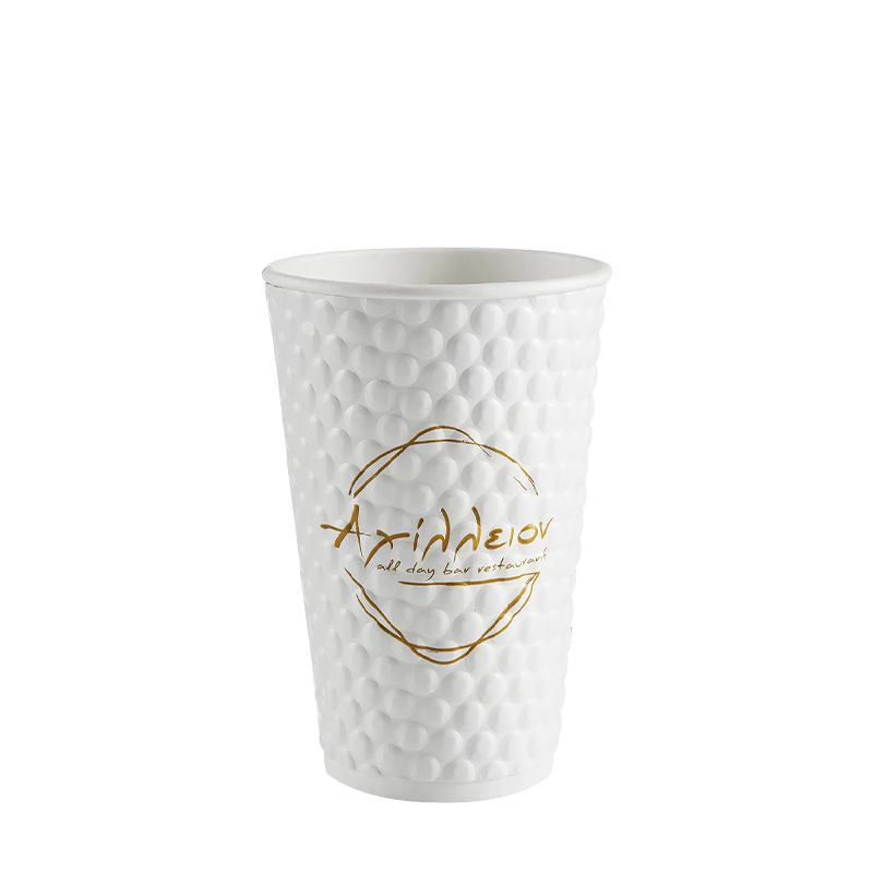 Vaso de papel aislante para bebidas calientes de 8 oz en relieve