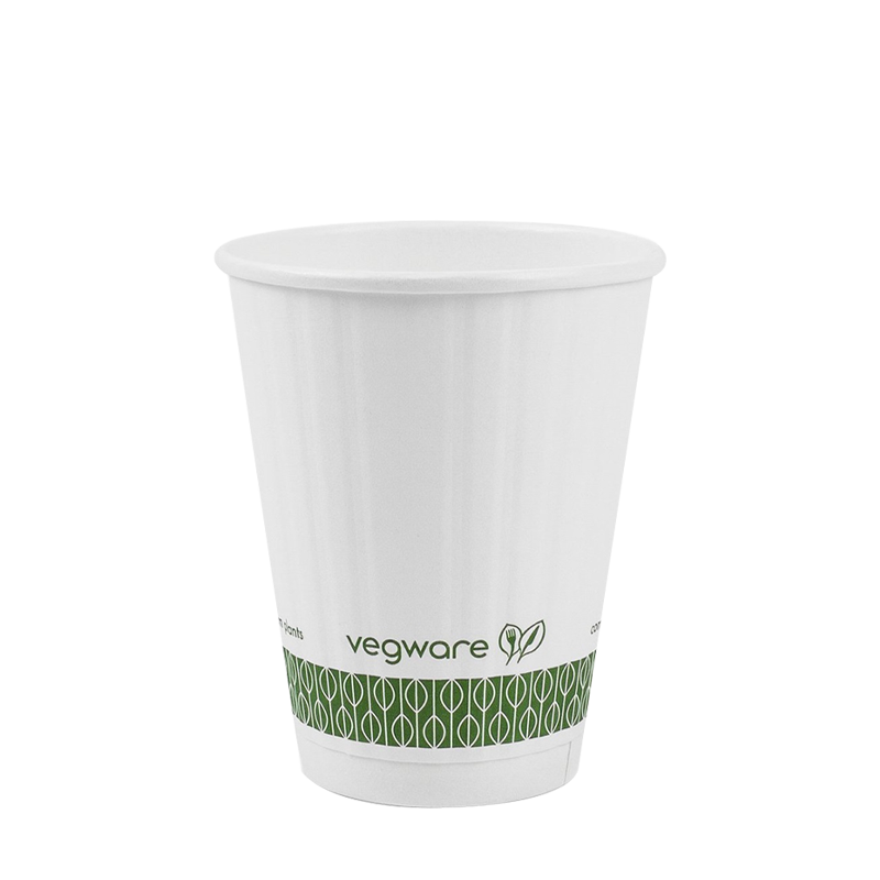 Vaso de papel con diseño para bebidas calientes de 9 oz en relieve